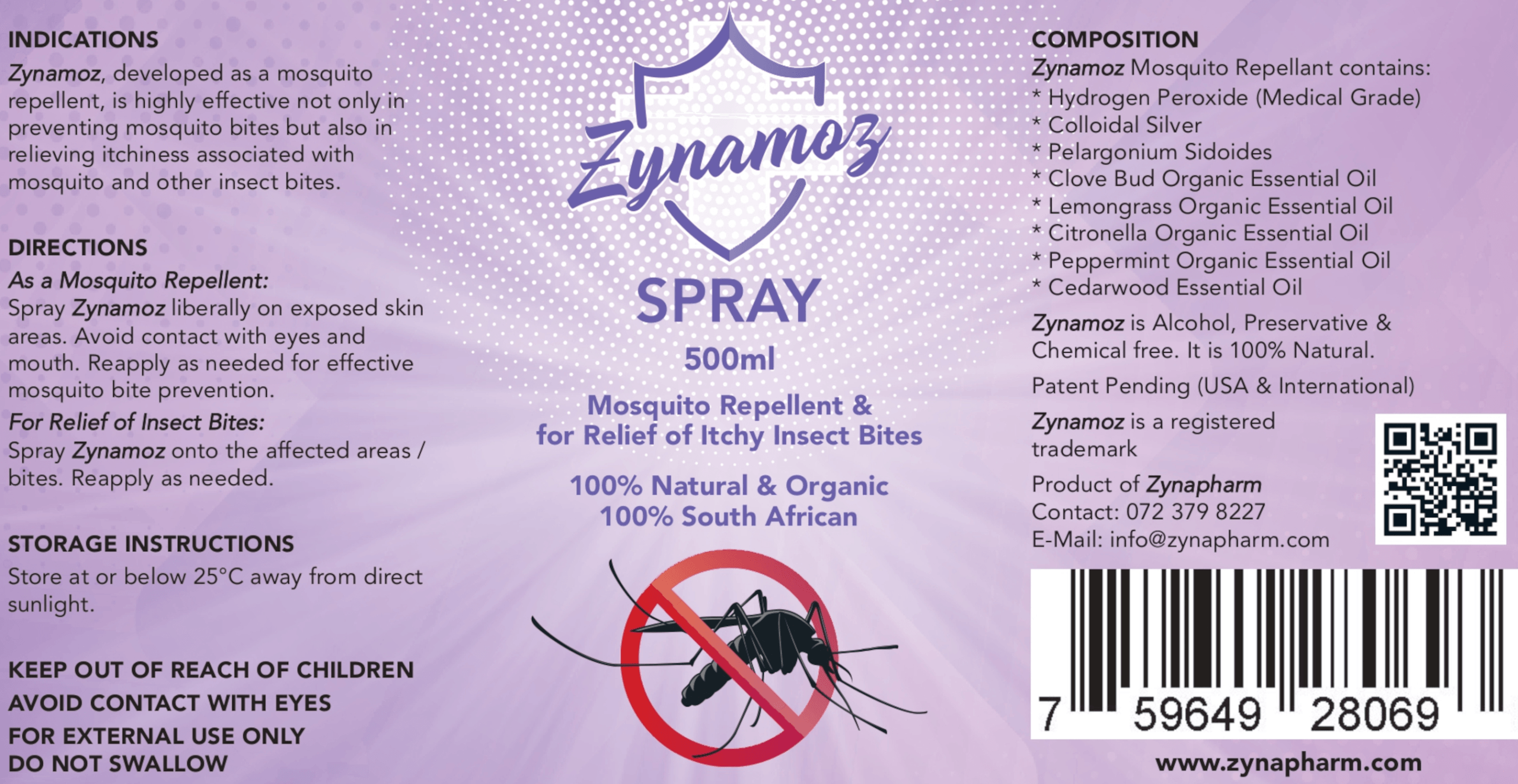 Zynamoz Mosquito Repellent 100ml / 500ml - Image 3