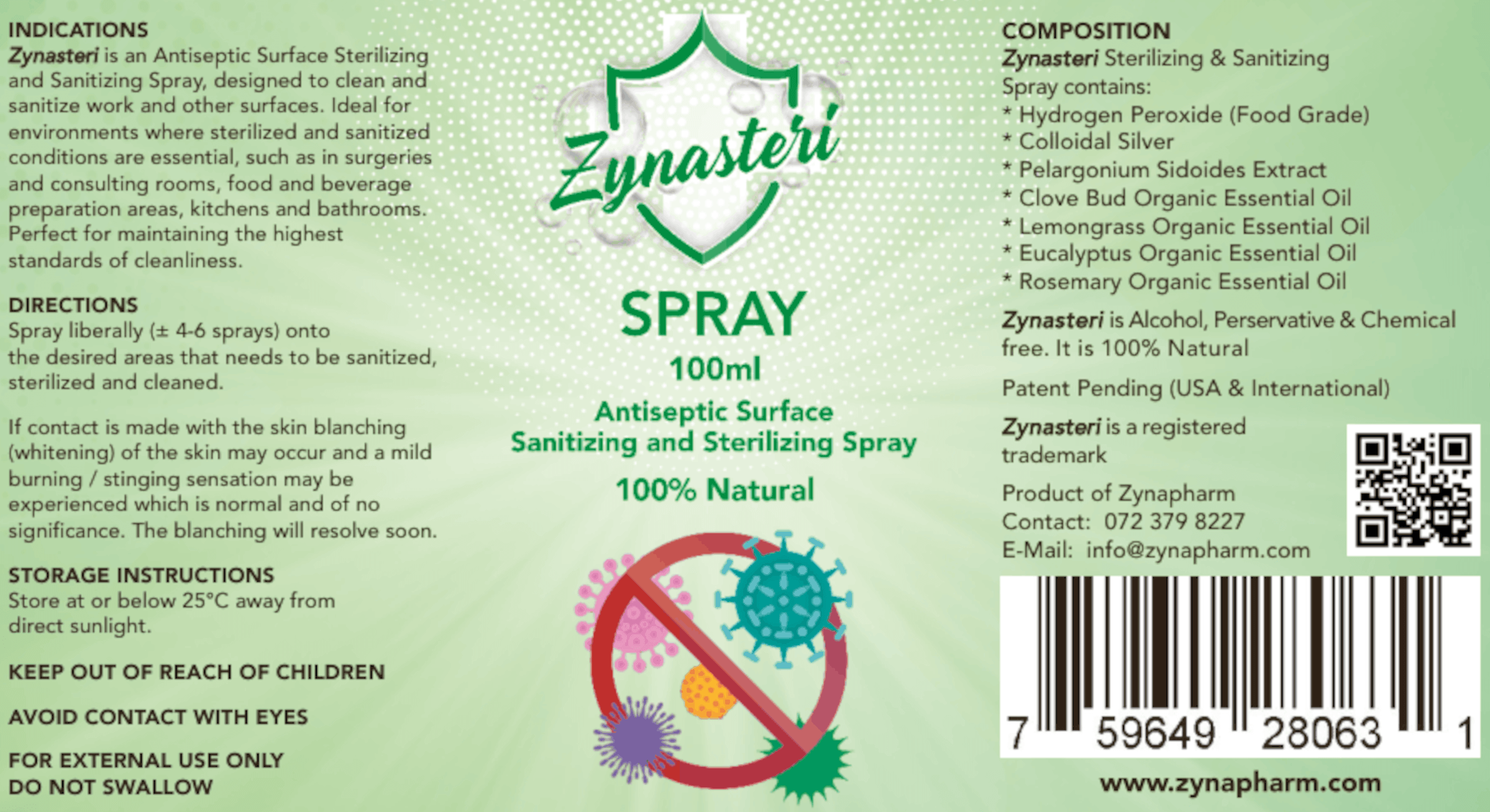 Zynasteri Sanitizer Spray 100ml / 500ml - Image 4